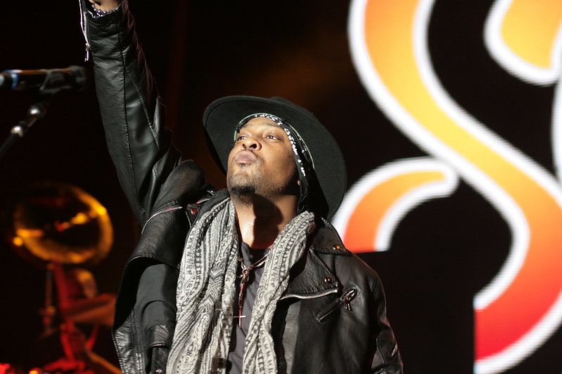 Portrait of R&B singer and neo-soul pioneer D’Angelo, who died at age 51 following a battle with cancer.